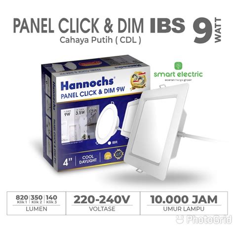 jual hannochs click dim  watt downlight led panel tanam plafon