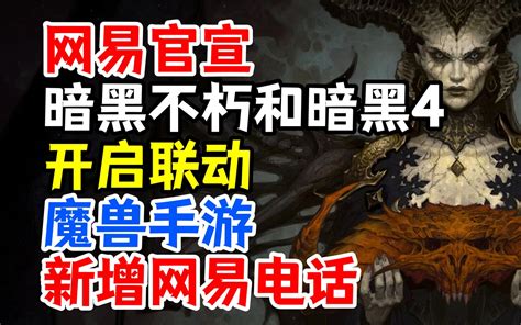 国服的诱惑？网易官宣：暗黑不朽和暗黑4开启联动，魔兽手游新增网易电话 泰莉亚子 泰莉亚子 哔哩哔哩视频