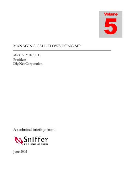 Pdf Managing Call Flows Using Sip Diginet Call Flows Using Sip