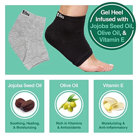 Zentoes Moisturizing Heel Socks Pairs Gel Lined Toeless Spa Socks To