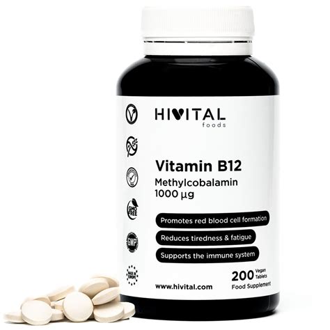 Hivital Vitamin B12 Methylcobalamin 1000 Mcg 200 Vegan Tablets White Bikeinn