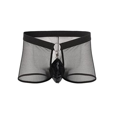 Buy Iwemek Sexy Mens Wet Look Erotic Lingerie Mesh See Through