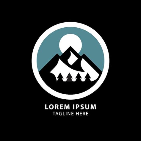 Premium Vector A Logo Of A Mountain Inside A Circle Using Flat Design