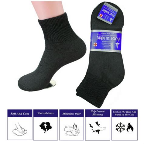 12 Pairs Diabetic Ankle Quarter Crew Socks Health Cotton Men Women Circulatory Ebay