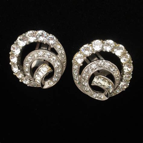 Boucher Rhinestones Earrings Vintage Rhinestone Earrings Vintage