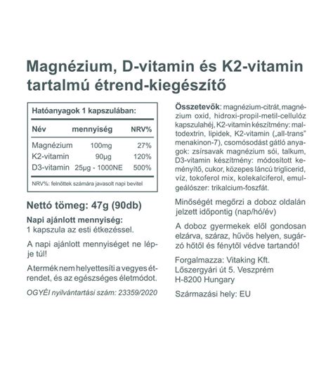 Vitaking Magnetrio Magn Zium K D Vitamin Komplex