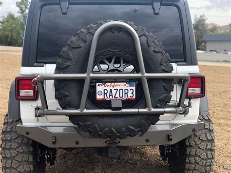 jeep jl swing  rear tire carrier aluminum genright jeep parts