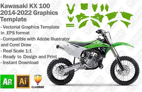 Kawasaki Kx 100 Mx Motocross 2014 2015 2016 2017 2018 2019 2020 2021