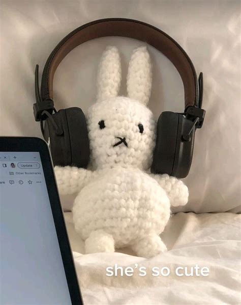 Miffy Crochet Plushie With Headphones