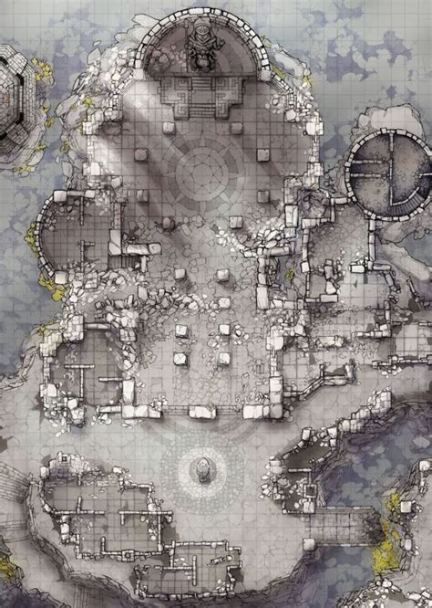 The Forgotten Monastery Battle Map 2 Minute Tabletop Fantasy City Map Dungeon Maps Fantasy