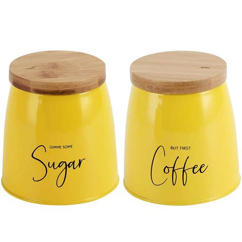 Kit Latas Coffee E Sugar Ml Potes Para A Car E Caf Em A O E