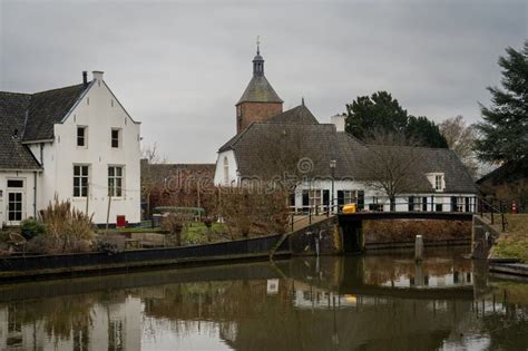 Village of Bunnik, View of the Tower of Reformed Church and River Kromme Rijn Stock Photo ...