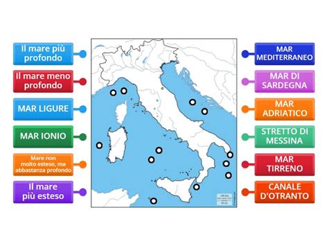 CARTINA MUTA MARI ITALIANI Labelled Diagram