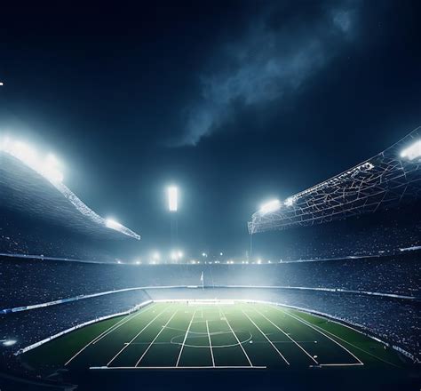 Premium AI Image | Football stadium at night