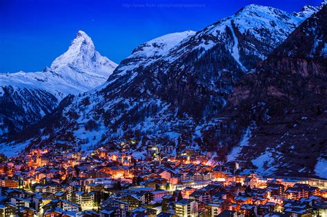 Good Night Matterhorn Zermatt Switzerland Weerakarn Satitniramai