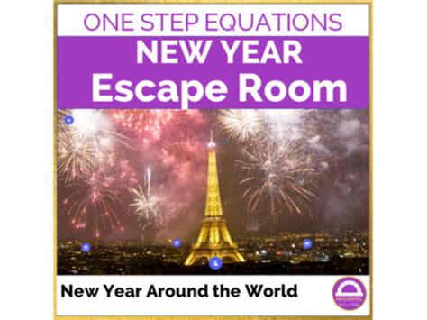 New Year Math Escape Room One Step Equations Around the World ...