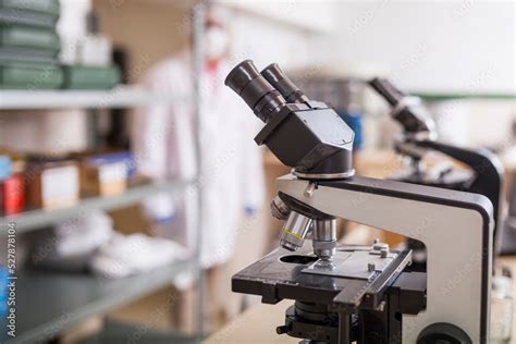 microscope at laboratory Stock Photo | Adobe Stock