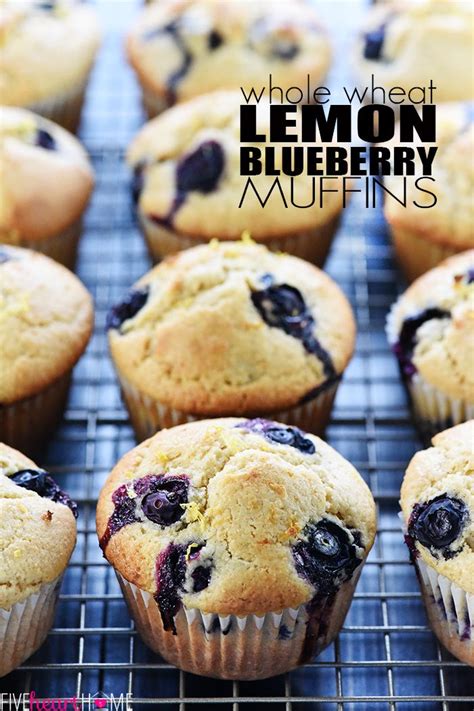 Whole Wheat Lemon Blueberry Muffins ~ Light Tender And Bursting With Fresh Lemon An Lemon