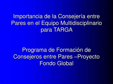 PPT Importancia de la Consejería entre Pares en el Equipo