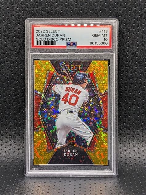 2022 Panini Select Jarren Duran RC GOLD DISCO Prizm 10 PSA 10 GEM MINT