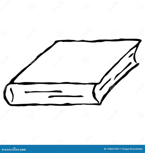 Book. Closed Book without a Title. Vector Illustration. Simple Hand ...