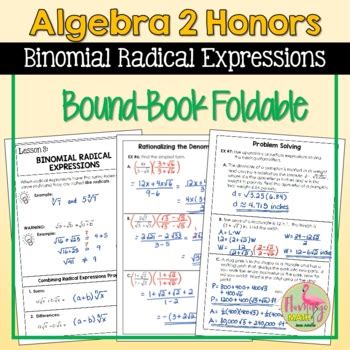 Binomial Radical Expressions Foldable By Jean Adams TpT