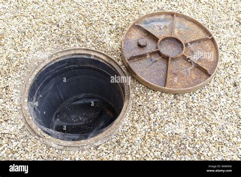 Open Inspection Chamber Or Manhole Of A Sewerage System Stock Photo Alamy