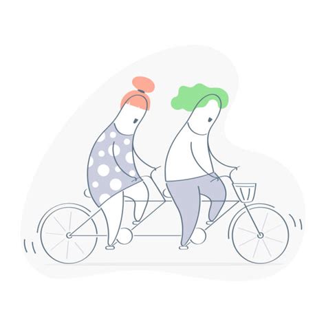 Move Forward Together Bicycle Illustrations Royalty Free Vector