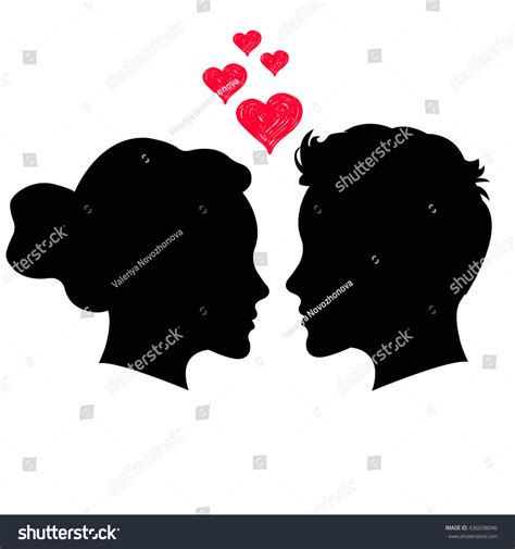 Man Woman Face Silhouette On White Stock Vector 436038046 Shutterstock