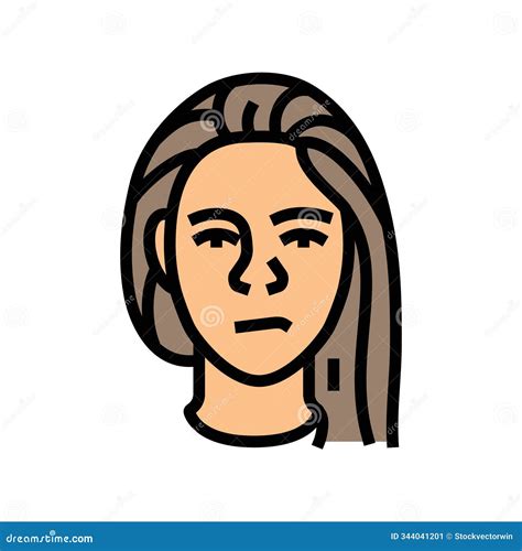 Frustration Woman Expression Color Icon Vector Illustration Stock