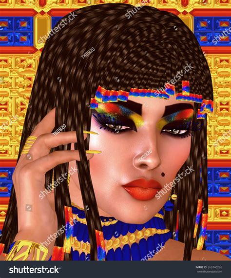 Cleopatra Any Egyptian Woman Pharaoh Modern Stock Illustration ...