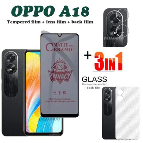 3in1 Privacy Screen Protector For Oppo A18 A38 A58 A78 Anti Spy Tempered Glass For Oppo