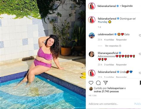 De biquíni Fabiana Karla curte dia na piscina e recebe elogios