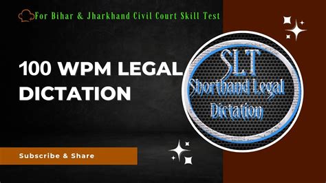 100 WPM Legal Dictation 100 WPM English Dictation Shorthand