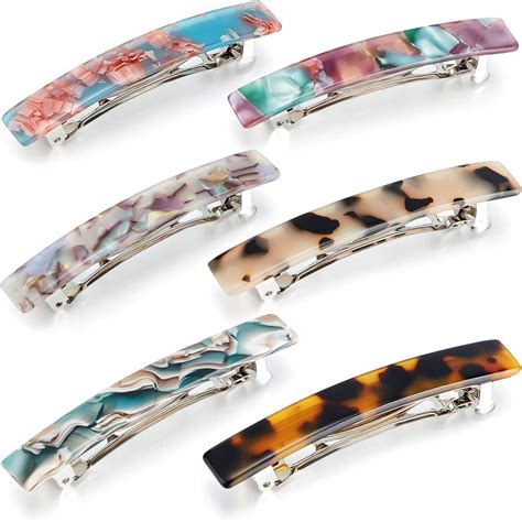 Amazon 6 Pieces Tortoise Shell Hair Barrettes Medium French Snap