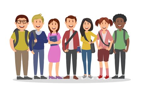 Set Of Highschool Student Cartoon Graphic By Oktoradea · Creative Fabrica