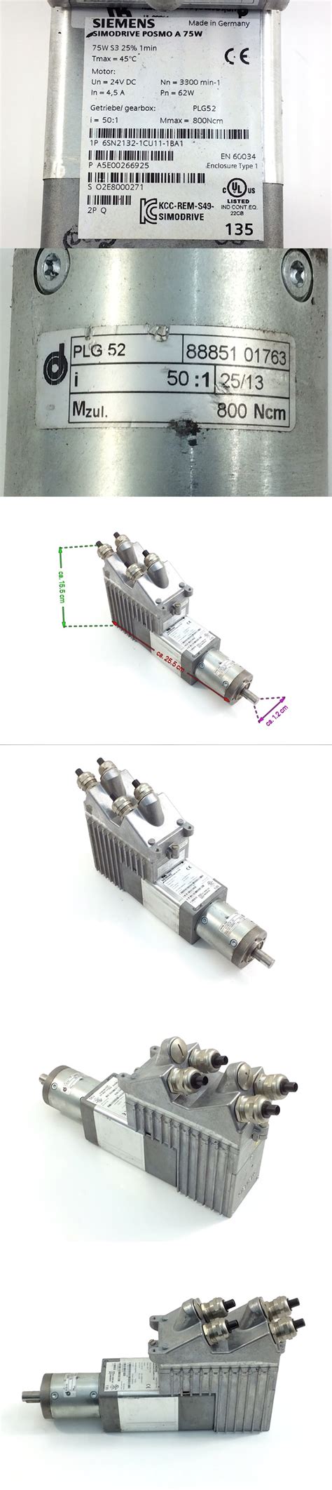 Siemens SIMODRIVE POSMO A 75W 1P 6SN2132 1CU11 1BA1 Positioniermotor