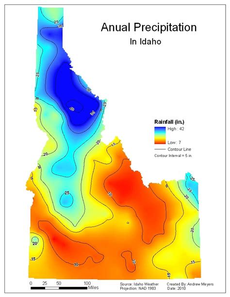 Andrew's Maps: Krging map: Rainfall in Idaho