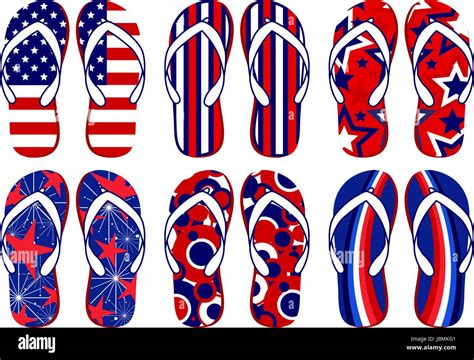 American Flag Flip Flops Stock Vector Image And Art Alamy