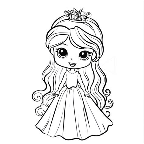 Desenho De Princesa Chibi Fofa Para Colorir Pintar E Colorir