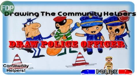 How To Draw Community Helpers Easy Police Drawing Step By Step Youtube