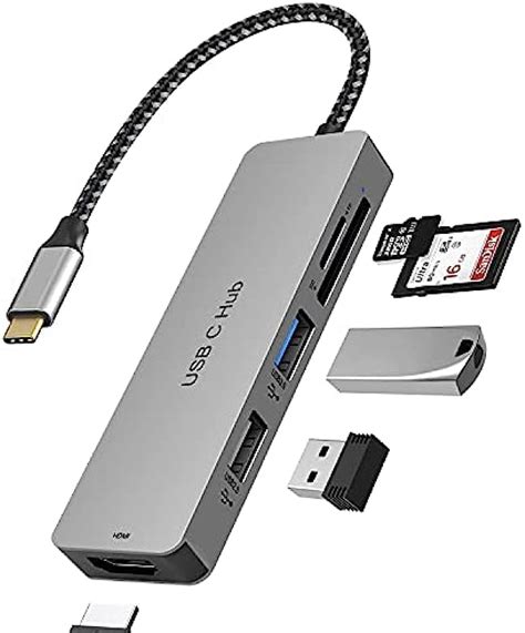 Amazon Usb Cハブ マルチポート 5イン1 Usb Cアダプター 4k 30hz Hdmiカードリーダー Sdtfカードスロット付き Usb 3020 Macbook