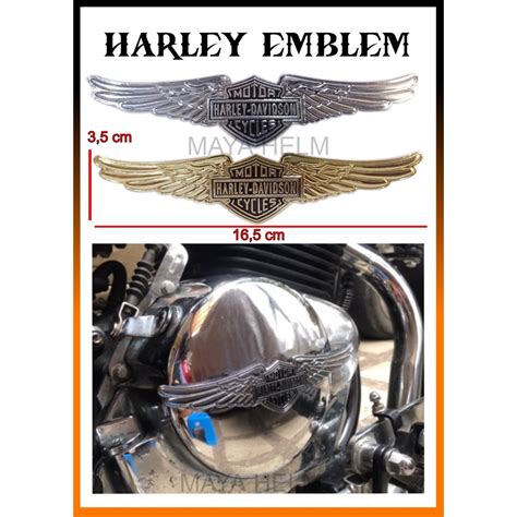 Jual Emblem Logo Harley Davidson Wing Bahan Besi Sistem Tempel Gold