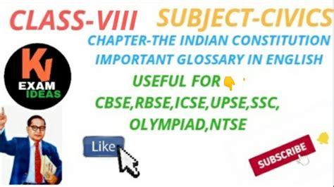 Class Viii Subject Civics Chapter The Indian Constitution Important