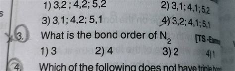 (3.) What is the bond order of N2 | Filo