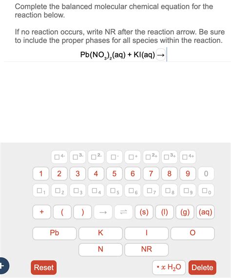 Solved Complete The Balanced Molecular Chemical Equation For Chegg