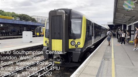 Southampton Central London Waterloo Train Journey South Western Railway Class 444 2022