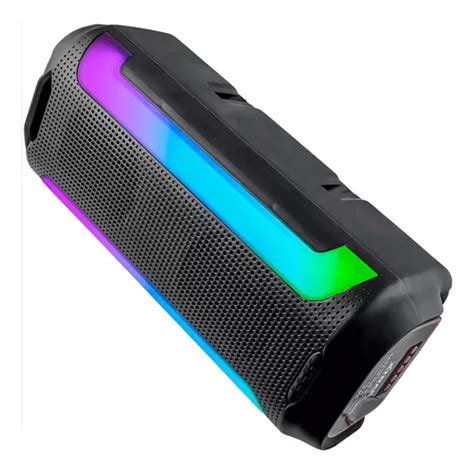 Caixa De Som Torre Bluetooth Led Rgb Amplificada Fm Usb Sd Cor Preto