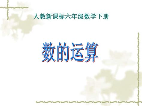 人教新课标数学六年级下册《数与代数——数的运算1》ppt课件word文档在线阅读与下载无忧文档