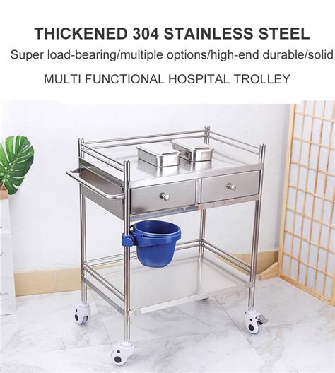 Stainless Steel Medical Carthospital Instrument Trolley High Quality